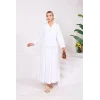V Yaka Poplin Gömlek-Etek Takım