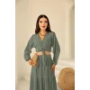 Bağlamalı Bürümcük Etek Takım Yeşil
