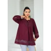 Dantel Detaylı Tunik Bordo