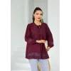 Dantel Detaylı Tunik Bordo