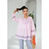 Dantel Detaylı Tunik Pembe