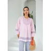Dantel Detaylı Tunik Pembe