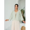 Keten Kısa Kimono Çağla