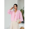 Keten Kısa Kimono Pembe