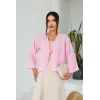 Keten Kısa Kimono Pembe