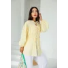 Ön Büzgülü Uzun Tunik Limon