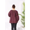 Papatyalı Flower Tunik Bordo