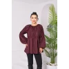 Papatyalı Flower Tunik Bordo