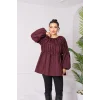Papatyalı Flower Tunik Bordo
