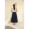 Poplin Etek Lacivert