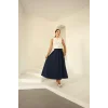 Poplin Etek Lacivert