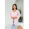 Sarmal Desen Uzun Kimono Pembe