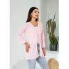 Sarmal Desen Uzun Kimono Pembe