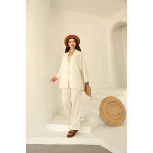 Biye Detaylı Keten Takım