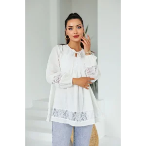 Dantel Detaylı Tunik Beyaz