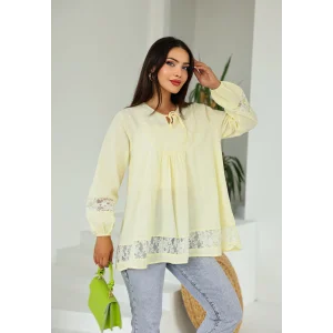 Dantel Detaylı Tunik Limon