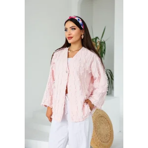 Saçaklı Kimono Pembe