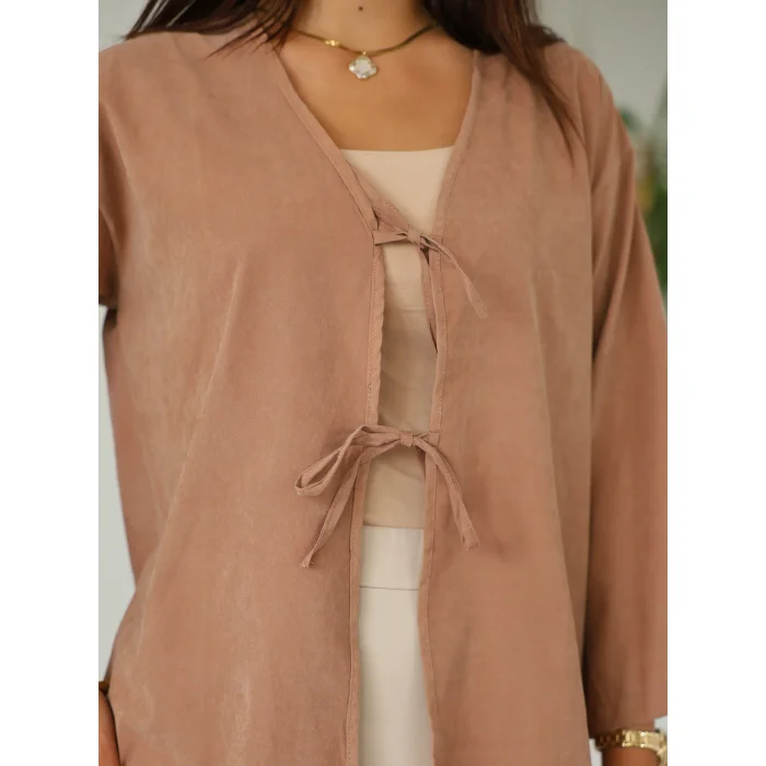 Çift Bağlamalı Uzun Kimono