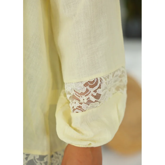 Dantel Detaylı Tunik Limon