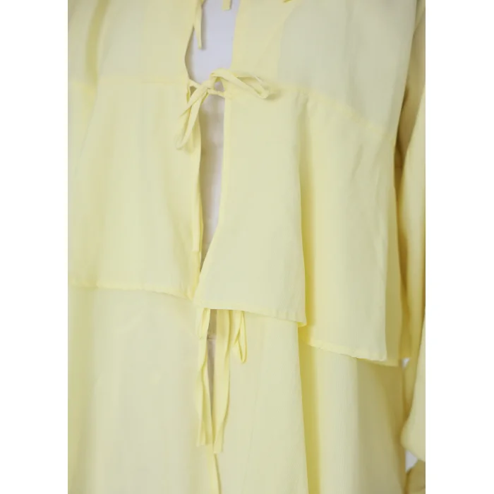 İp Bağcıklı Kat Kat Kimono Limon