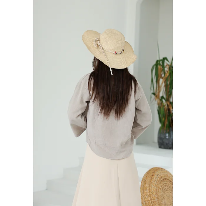 Keten Kısa Kimono Duman