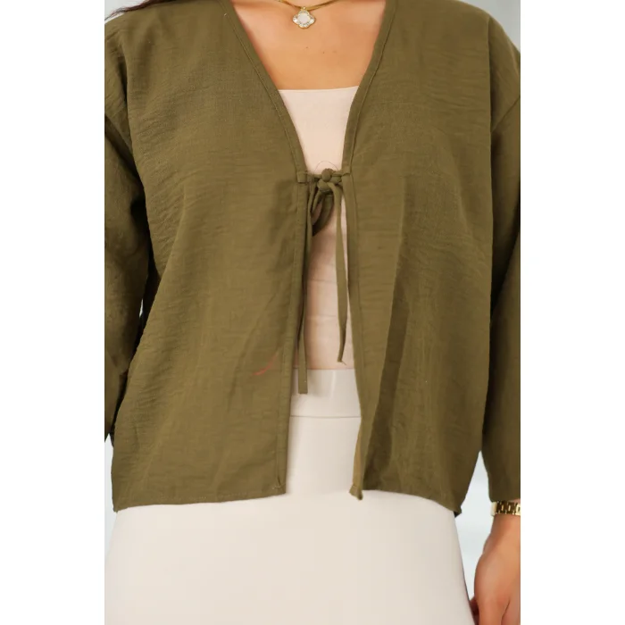 Keten Kısa Kimono Haki