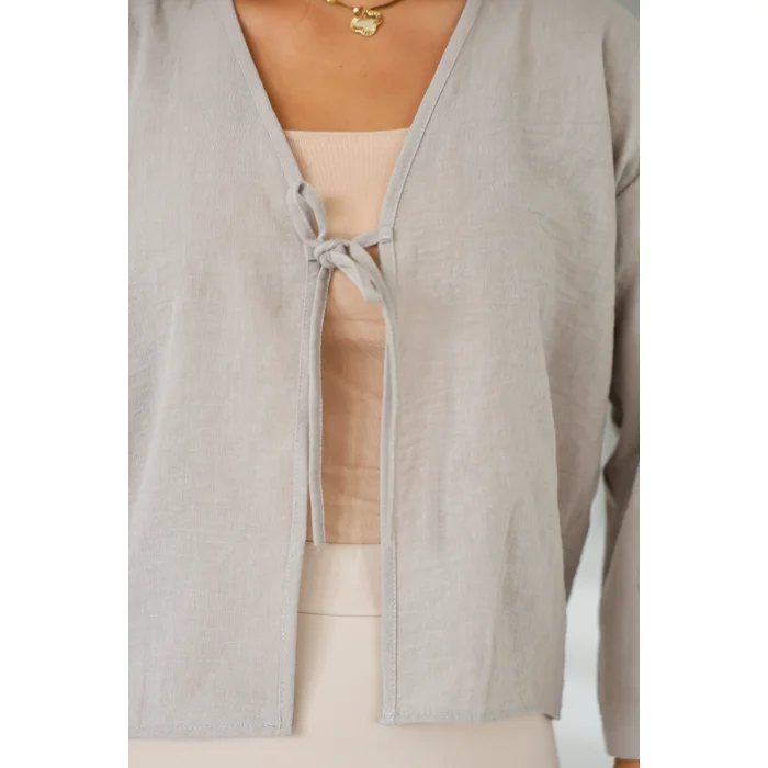 Keten Kısa Kimono Duman