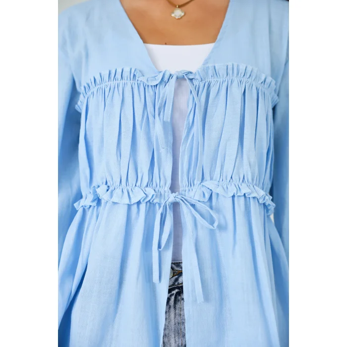 Ön Büzgülü Kimono Tunik