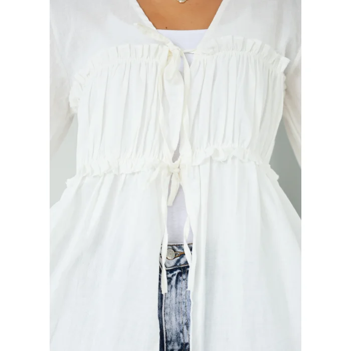 Ön Büzgülü Kimono Tunik