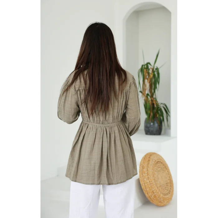 Ön Büzgülü Uzun Tunik Antrasit