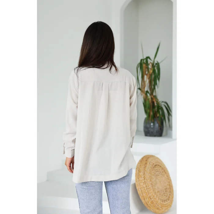 Önü Dantel Detaylı Gömlek