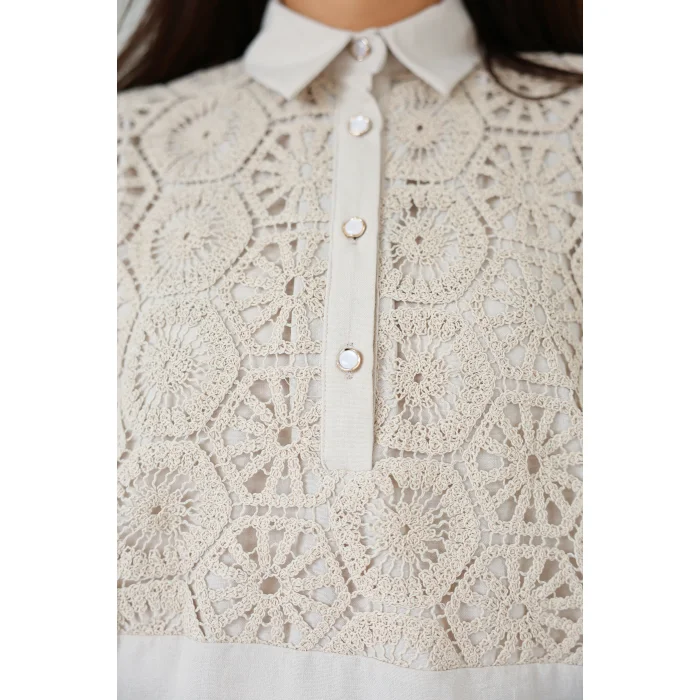 Önü Dantel Detaylı Gömlek