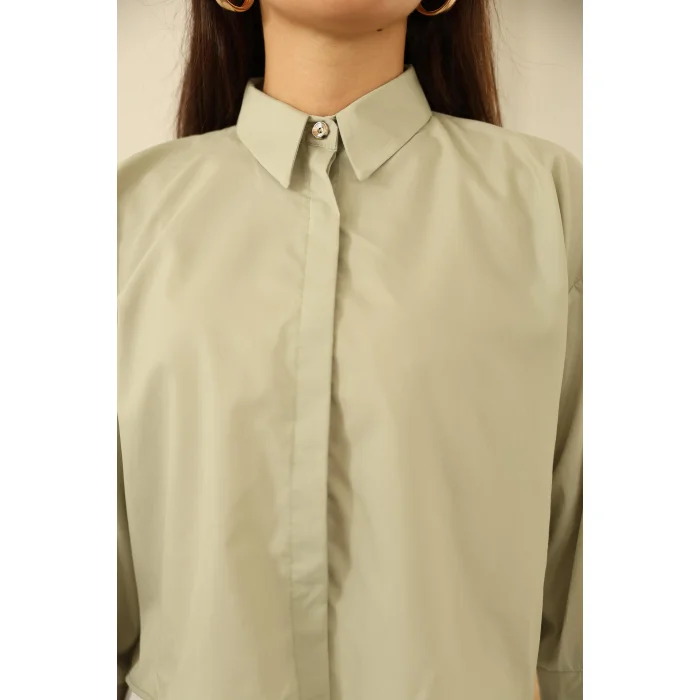 Poplin Basic Gömlek haki