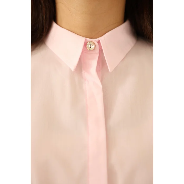 Poplin Basic Gömlek Pembe