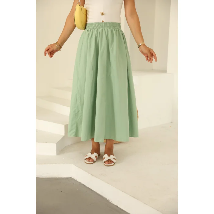Poplin Etek Su Yeşili