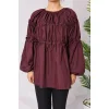 Papatyalı Flower Tunik Bordo