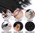 100 Adet Uzun Micro Brush Seti - Çok Amaçlı Makyaj, Kirpik Lifting, Kaş Laminasyonu, Tırnak Tasarım, Elektronik Detay Temizlik Fırçası