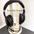 Gamer Kulaklık Standı - Dekoratif Kulaklık Tutucu - Dalgali Desenli - Beyaz-24cm