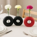 Modern Donut Form Vazo – Dekoratif Çiçek Tüpü Detaylı 4lü set