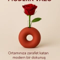 Modern Donut Form Vazo – Dekoratif Çiçek Tüpü Detaylı 4lü set