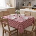 Potihome Damalı Kenar Bordürlü Masa Örtüsü 140x140 cm Sofra Bezi, Piknik Örtüsü
