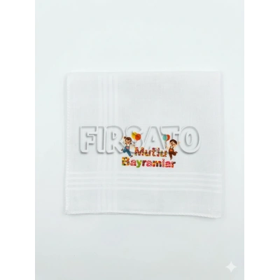 Bayram Mendili Mutlu Bayramlar Baskılı 10 ADET | Hediyelik | Mendil 28x28cm