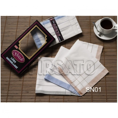 Gözde Kumaş Mendil 12li Siyah Kutulu Set 42x42cm