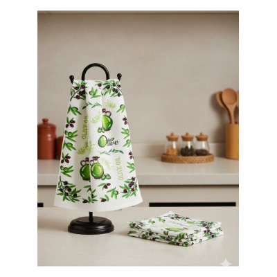 EKO Havlu Dokulu Baskı Desenli 40x60 4lü Mutfak Havlusu | Kurulama Bezi