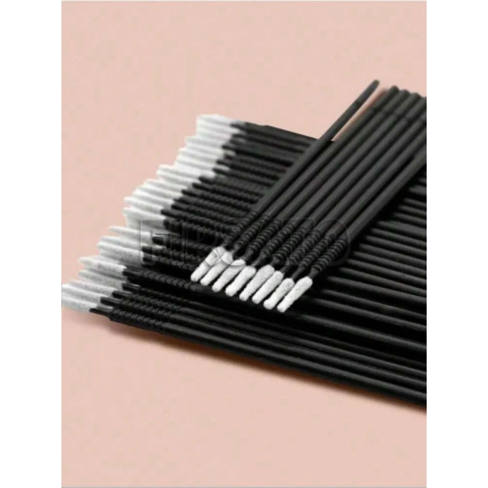 100 Adet Uzun Micro Brush Seti - Çok Amaçlı Makyaj, Kirpik Lifting, Kaş Laminasyonu, Tırnak Tasarım, Elektronik Detay Temizlik Fırçası