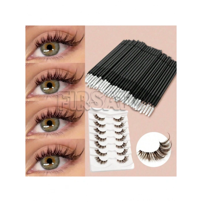 100 Adet Uzun Micro Brush Seti - Çok Amaçlı Makyaj, Kirpik Lifting, Kaş Laminasyonu, Tırnak Tasarım, Elektronik Detay Temizlik Fırçası