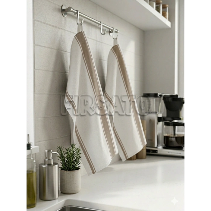 Sono Serisi - %100 Pamuklu 2’li Premium Mutfak Kurulama Bezi | Servis Peçetesi Seti (50x70 cm)