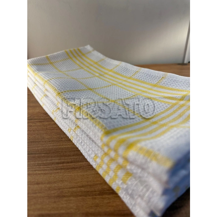Çizgili Petek Dokulu Mutfak Havlusu| Beslenme Örtüsü | Kurulama Bezi – 50x70 cm (5’li Paket)