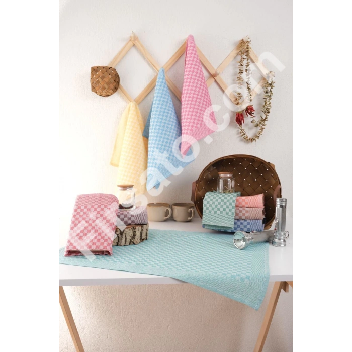 Damalı Peçete Seti 10 lu Gri-kahve