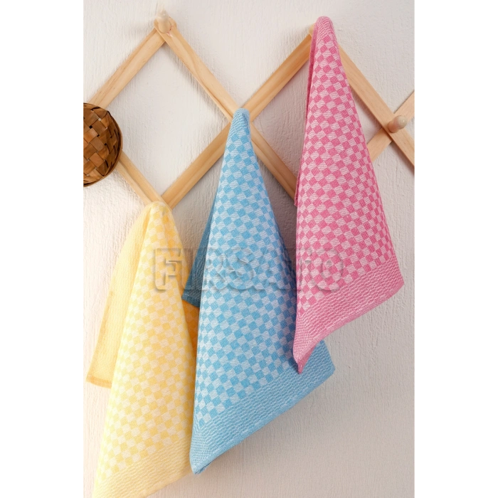 Damalı Peçete Seti | 8li Asorti Renkli Mutfak Havlusu Seti & Alman Peçetesi & Kurulama Bezi 50x70cm